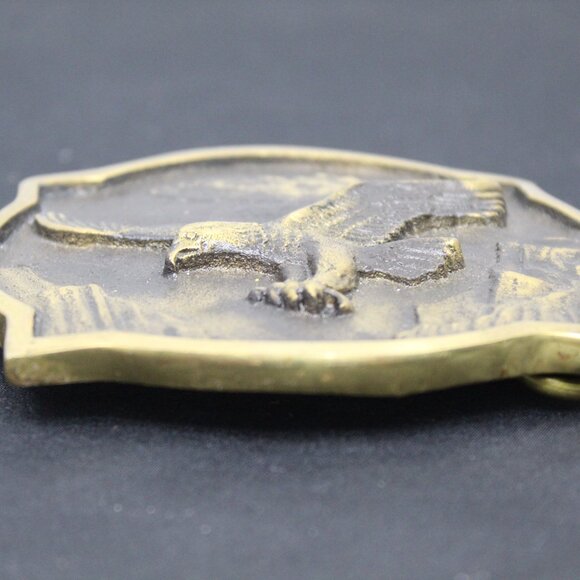 Vintage Solid Brass Heavy American Eagle Historic Collection Belt Buckle 1983 - Picture 2 of 4